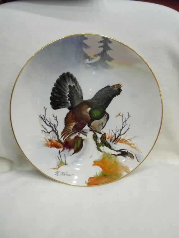 Коллекционная тарелка "Глухарь в зимнем лесу" Rosenthal (Розенталь) Германия 1950гг, фарфор