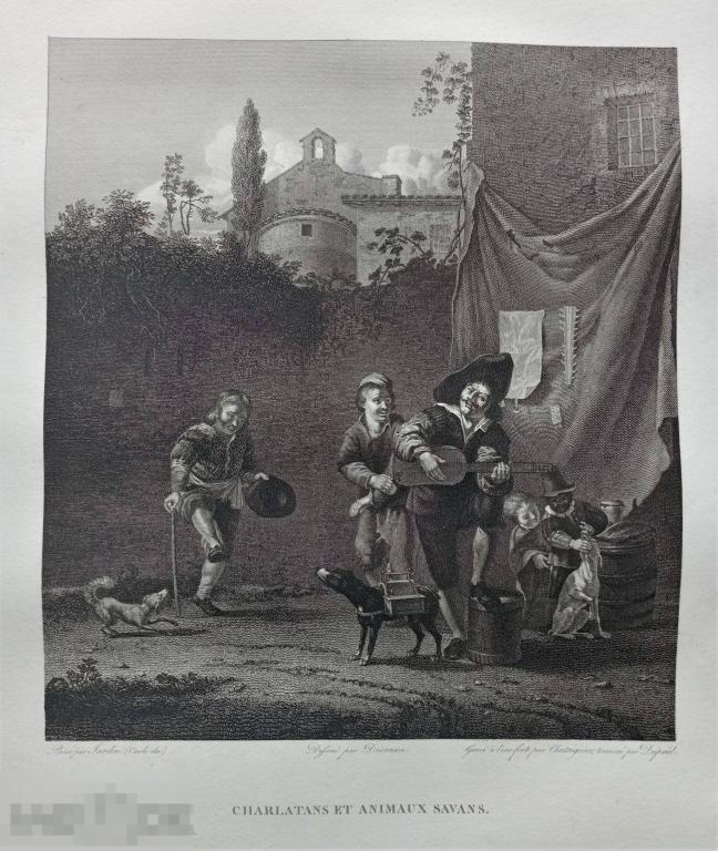 Большая Гравюра 19 век Карел Дюжарден Шарлатаны Париж Musee Royal