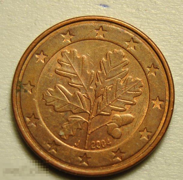 5 евро центов 2004 год Германия J (Hamburg) Гамбург