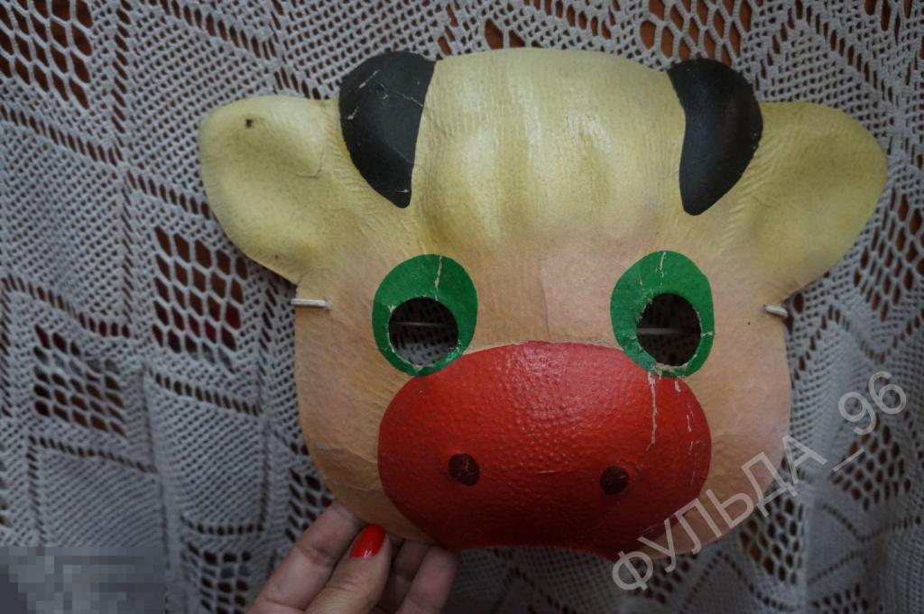 Маска Поросенок Новый Год СССР Картон? Папье-маше Маска поросенка