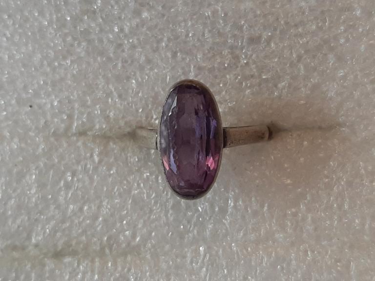КОЛЬЦО СИРЕНЕВЫЙ КАМЕНЬ МЕТАЛЛ СССР
