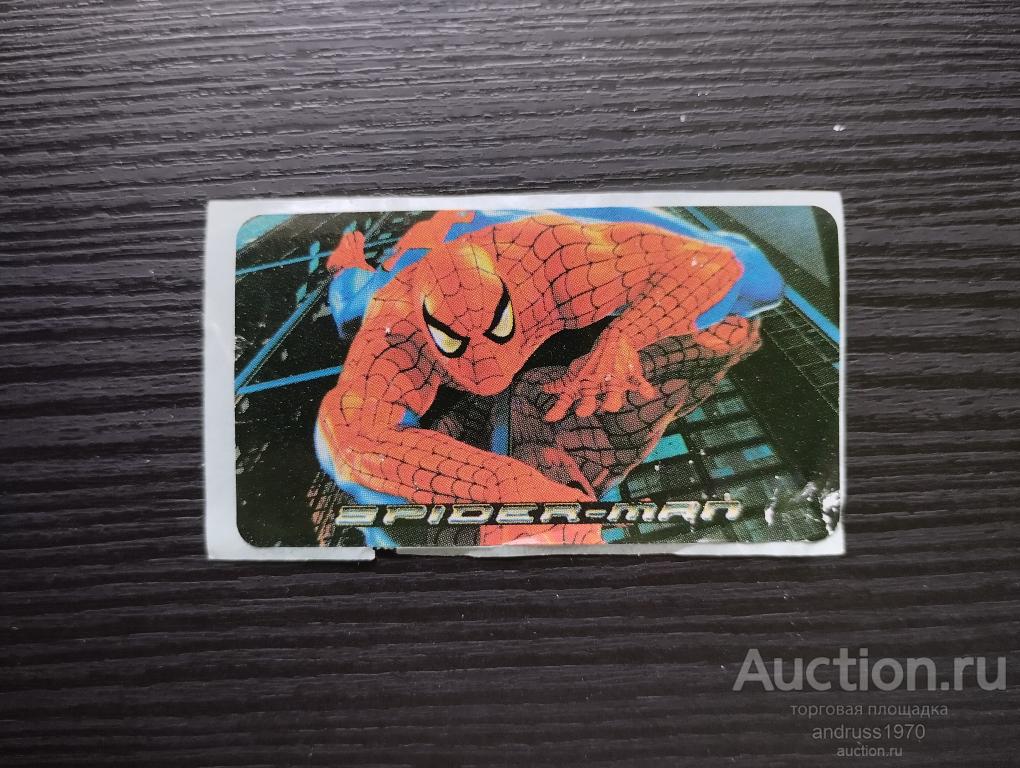 НАКЛЕЙКА ОТ ЖВАЧКИ SPIDER MAN ЧЕЛОВЕК ПАУК. СМ. ФОТО.
