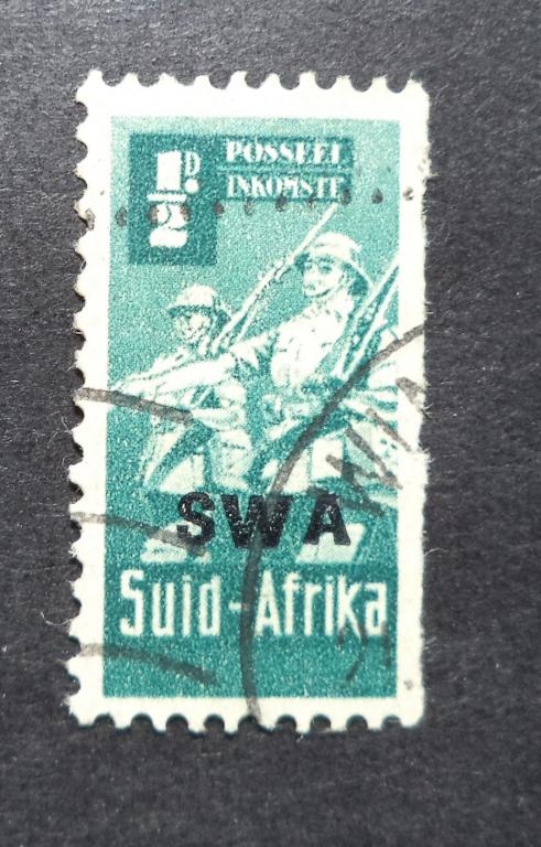 Юго-Западная Африка  SWA   1943 г.  Военная  1/2d.  гаш.   Би.13