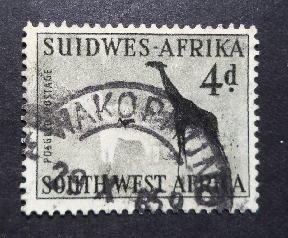 Юго-Западная Африка  SWA   1954 г.  Фауна  4d.  гаш.   Би.13