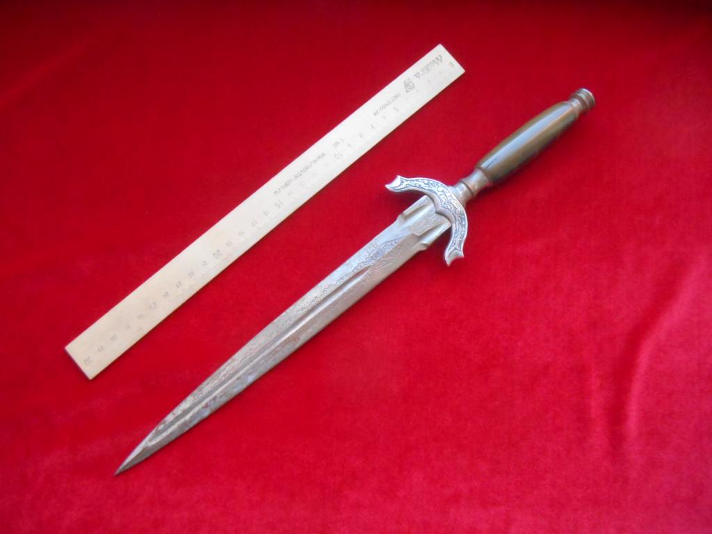 Нож Кинжал Стилет Украшенный Обоюдоострый Старая Европа Испания Гарда Редкий Люкс