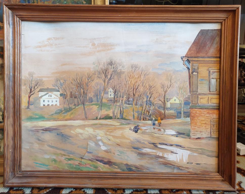 Картина бумага акварель или масло. 31 год