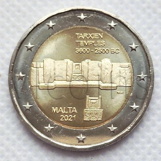 Мальта 2 евро 2021 Таршиен UNC 80511