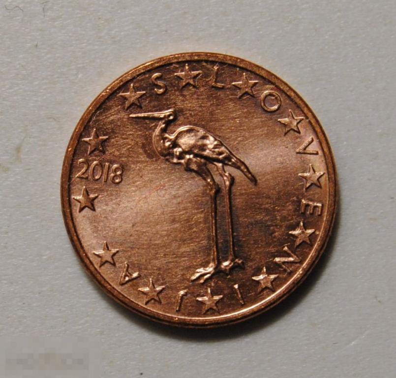 1 евро цент 2018 год Словения