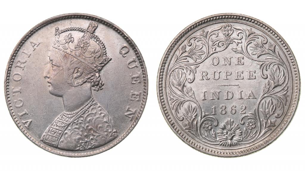 Индия Британская. Виктория. 1 рупия 1862 года. 222927