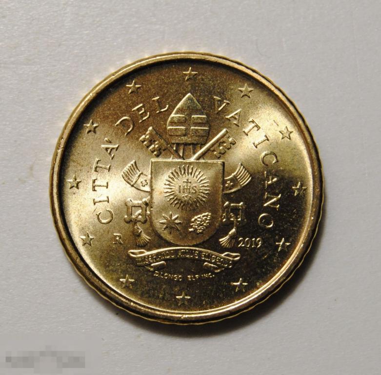50 евро центов 2019 год Ватикан UNC