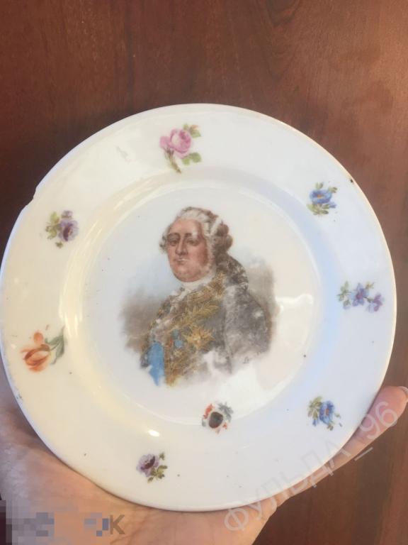 Тарелка Тарель Louis XVI Meissen Мейсен Мейсон 19 век Старый фарфор Клеймо