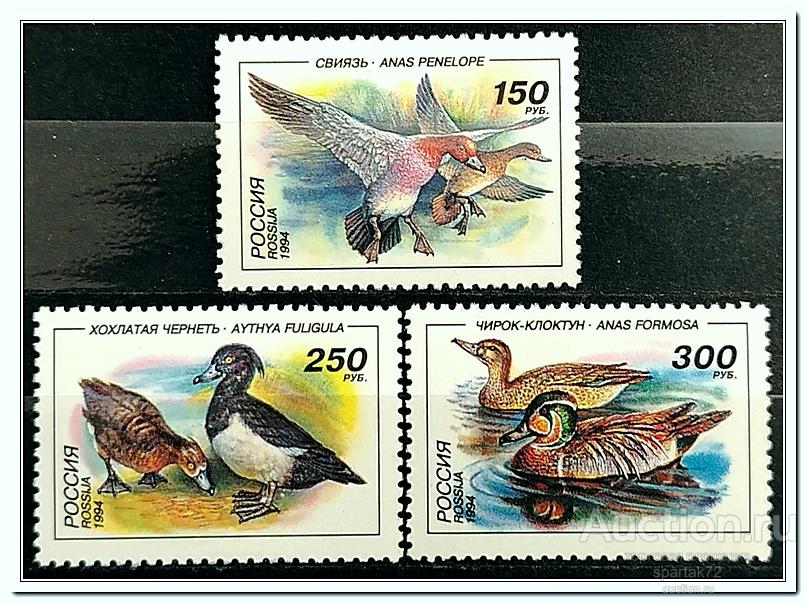 Россия 1994 год № 170/72 " Утки " MNH**
