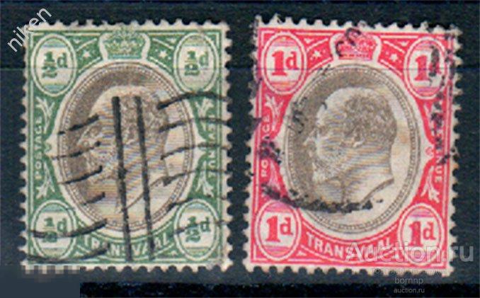 ТРАНСВААЛЬ 1902-1904 БРИТАНСКИЕ КОЛОНИИ ГЕРБ ФИЛГЕОГРАФУ СТАРИННЫЕ МАРКИ  21 1 45