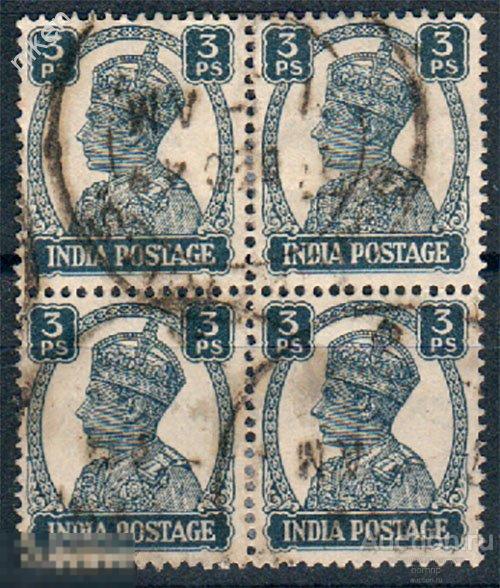 БРИТАНСКАЯ ИНДИЯ 1941 КОЛОНИИ СТАНДАРТ КОРОЛЬ ГЕОРГ КВАРТБЛОК  27-3-294