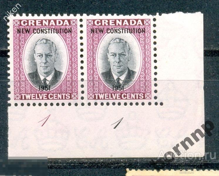 ГРЕНАДА 1951 СТАНДАРТ НАДПЕЧАТКА СЦЕПКА ПРАВЫЙ НИЖНИЙ УГОЛ !!!