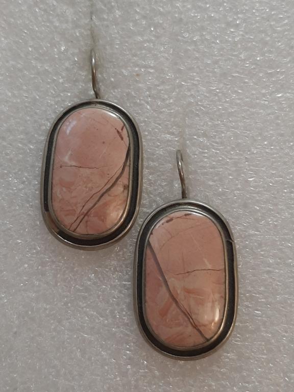 СЕРЬГИ СВЕТЛО-КОРИЧНЕВЫЙ КАМЕНЬ МЕТАЛЛ