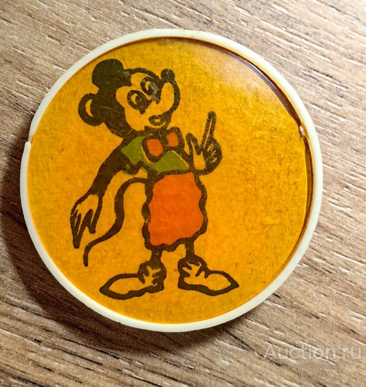 ЗНАК СССР ДЕТСКИЙ ГЕРОИ МУЛЬТФИЛЬМОВ И СКАЗОК Микки Маус круг