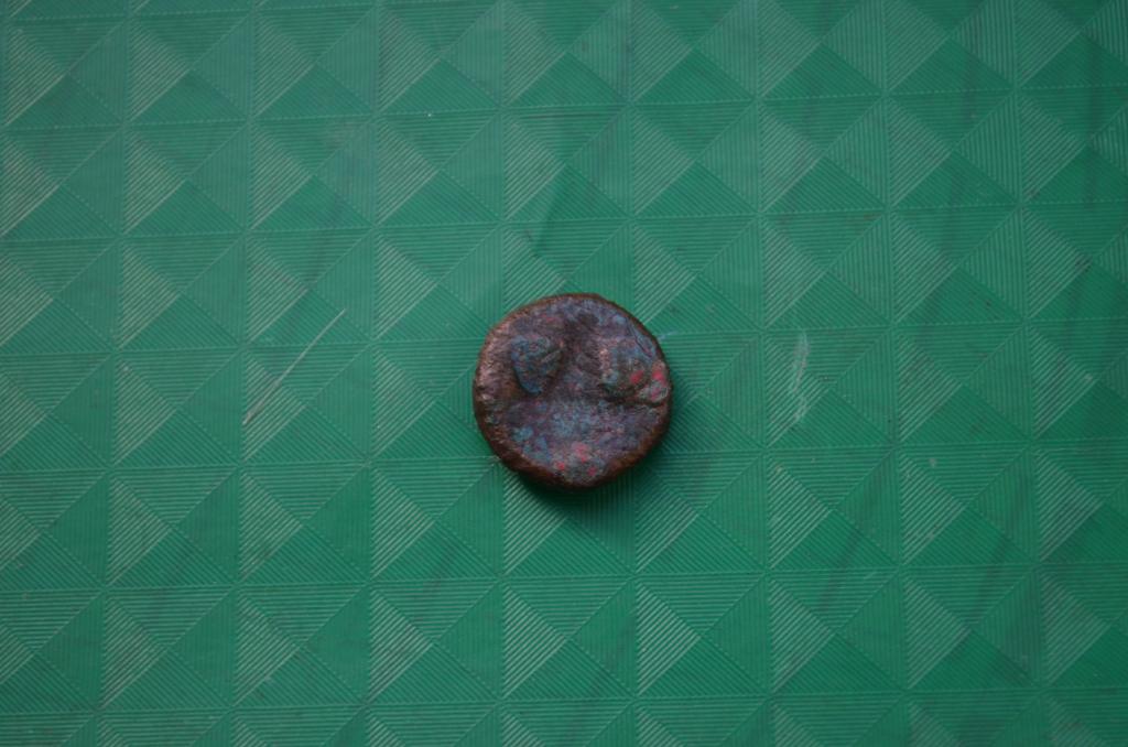 Монета. Боспорское царство. Дихалк. 130-125гг до н.э. Шапки Диоскуров ПАNTI.