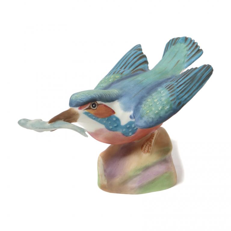 Фарфоровая фигура "Зимородок с рыбой". Royal Worcester