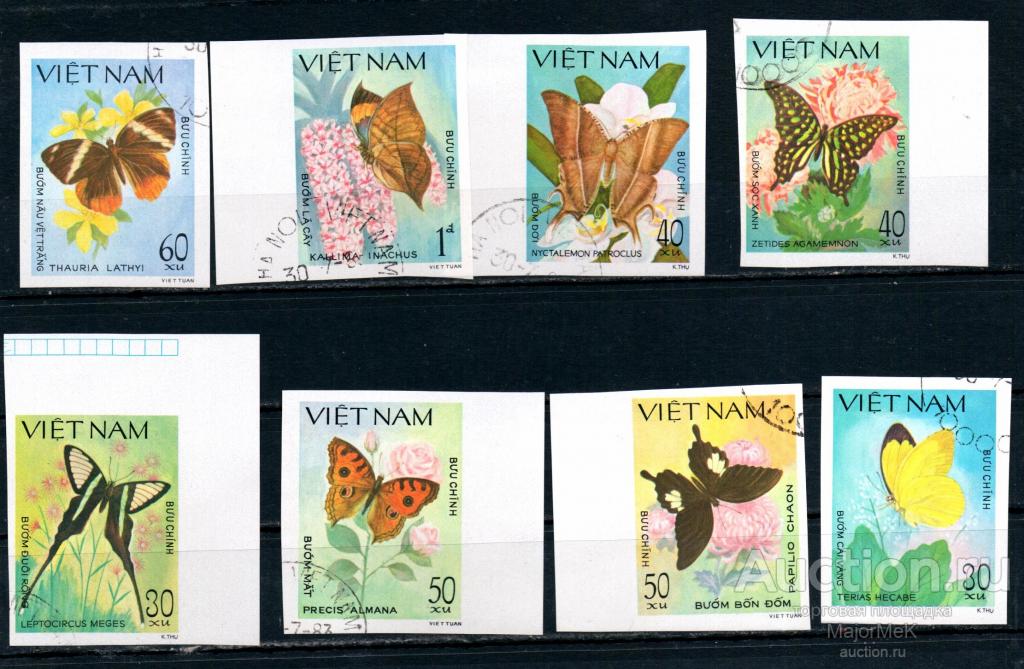 Вьетнам 1983 Бабочки Серия   гаш