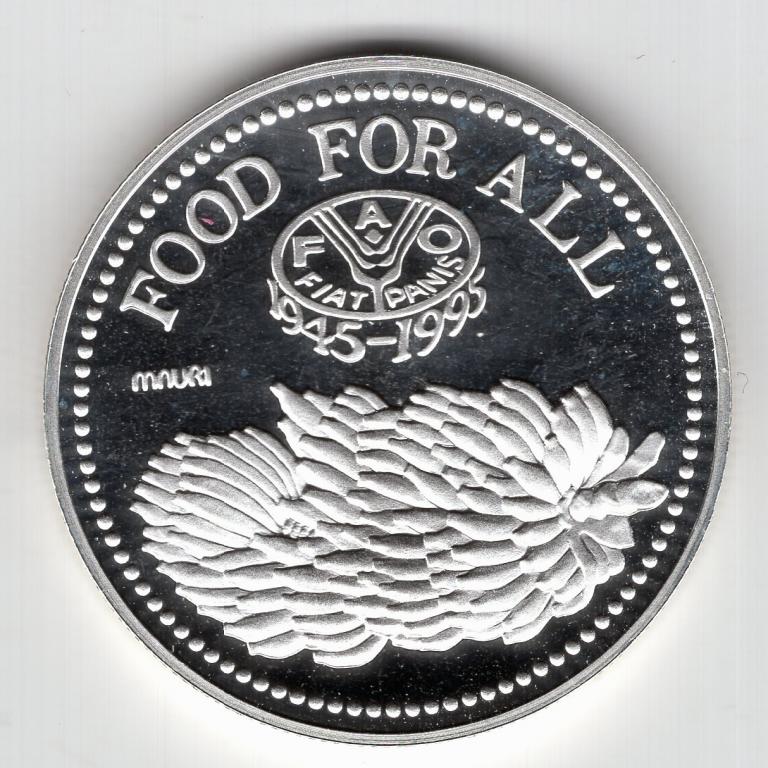 5000 шиллингов - Уганда - 1995 - ФАО - Бананы - серебро 925 - KM#128