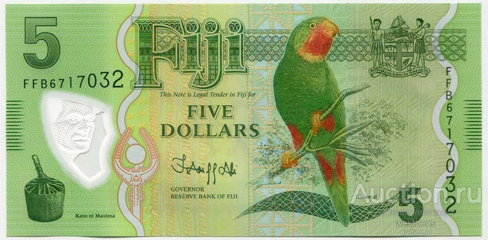 Фиджи 5 долларов 2012 г. полимерные KM 115a(2) UNC