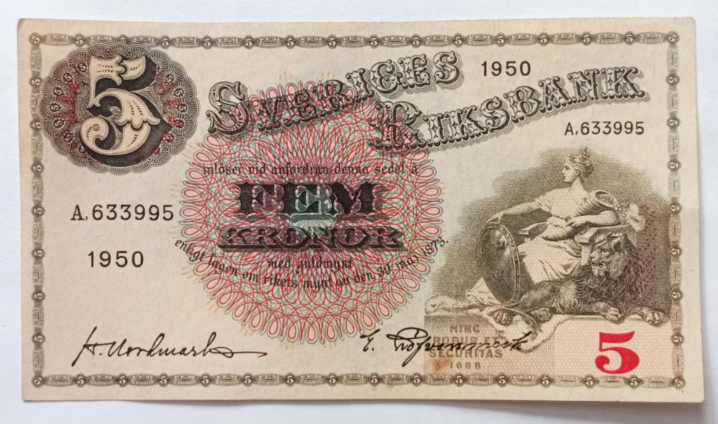 Швеция 5 крон 1950 (К)