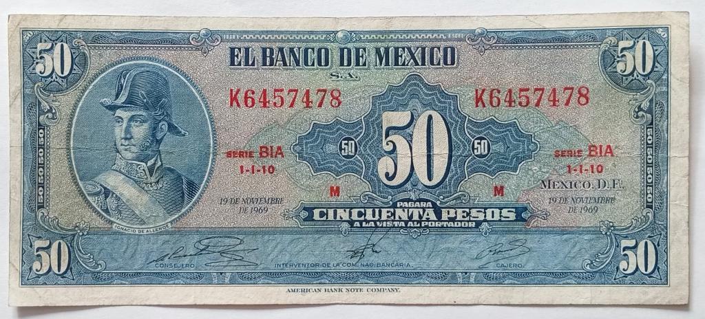 Мексика 50 песо 1969 (К)