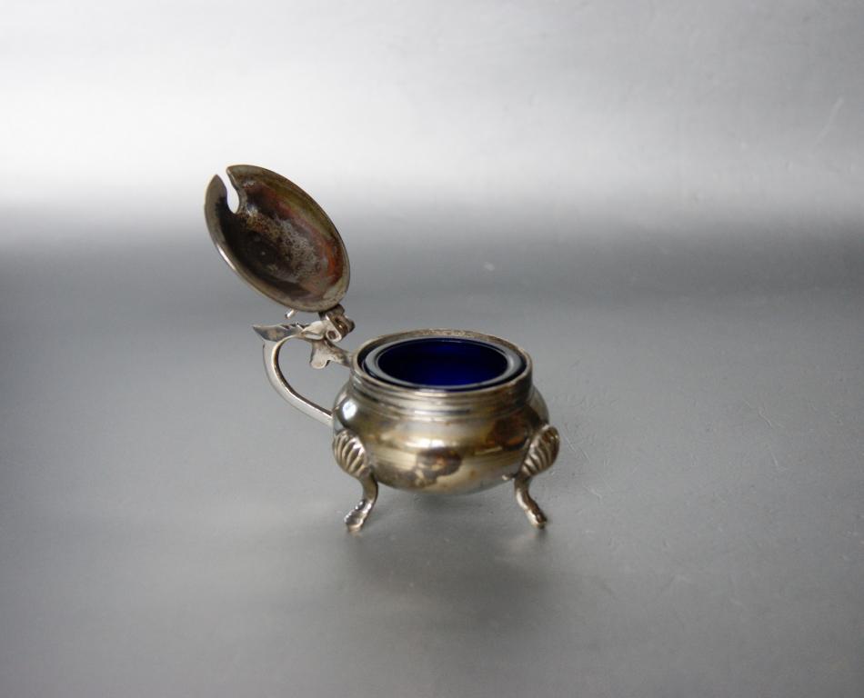 винтажная солонка стекло кобальт Европа