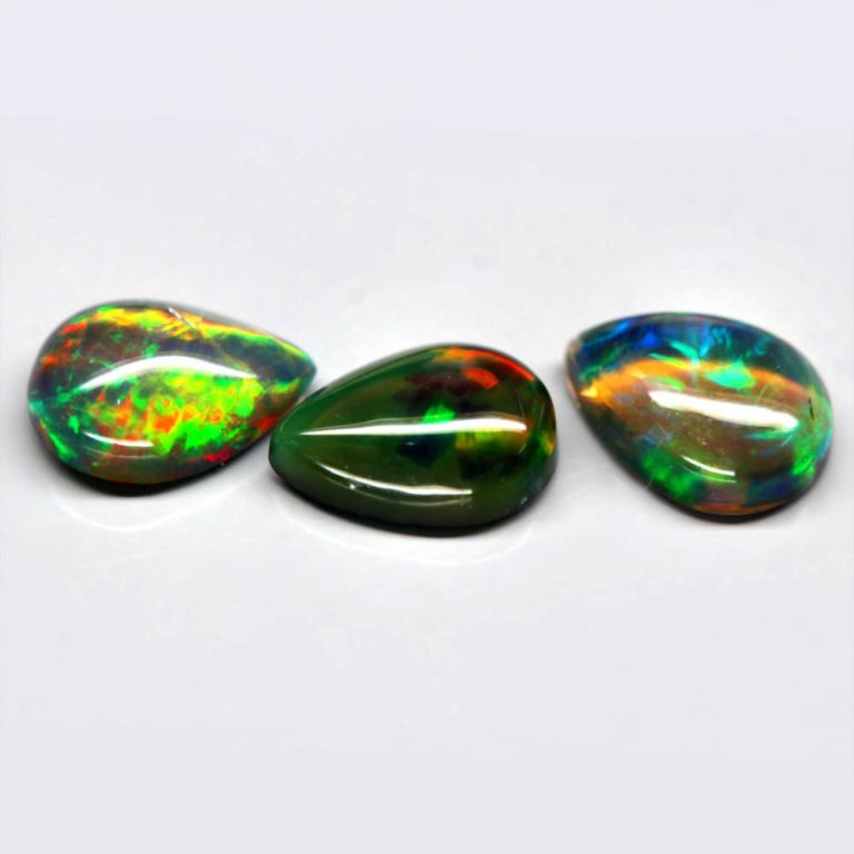 Природный эфиопский чёрный Опал 3шт