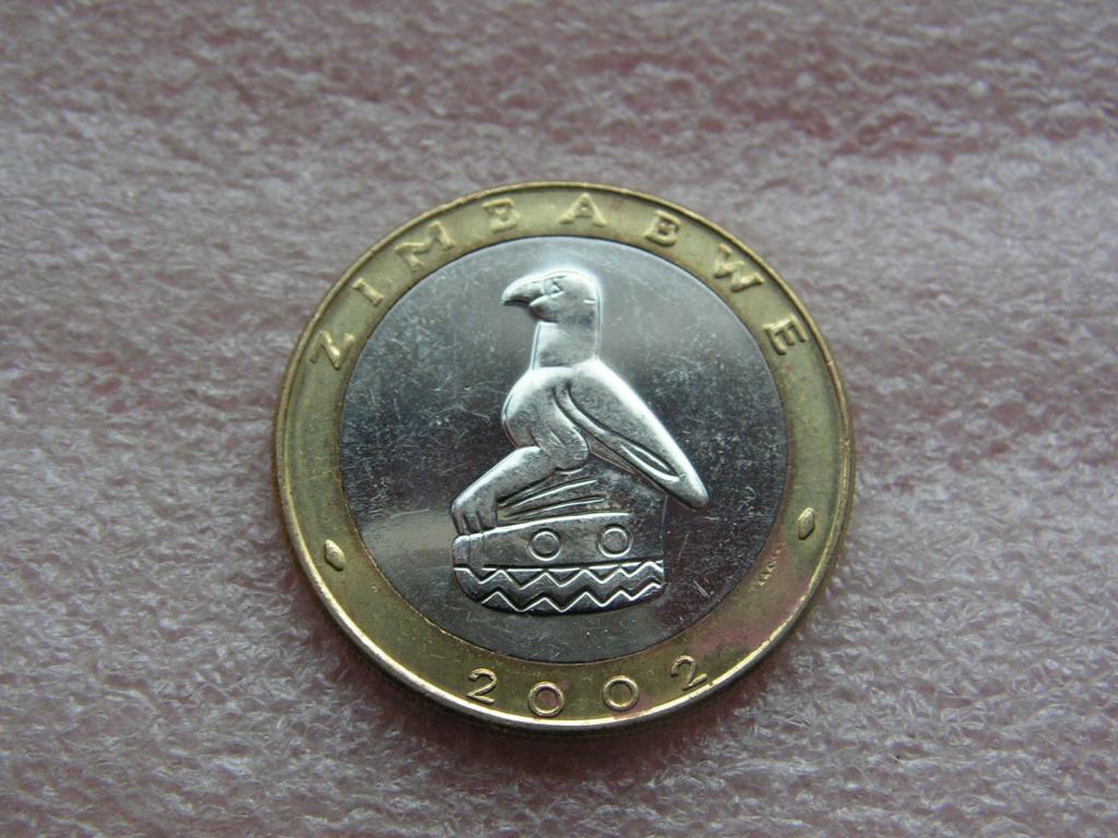 Зимбабве 5 долларов 2002 a-unc 3-1-22ма