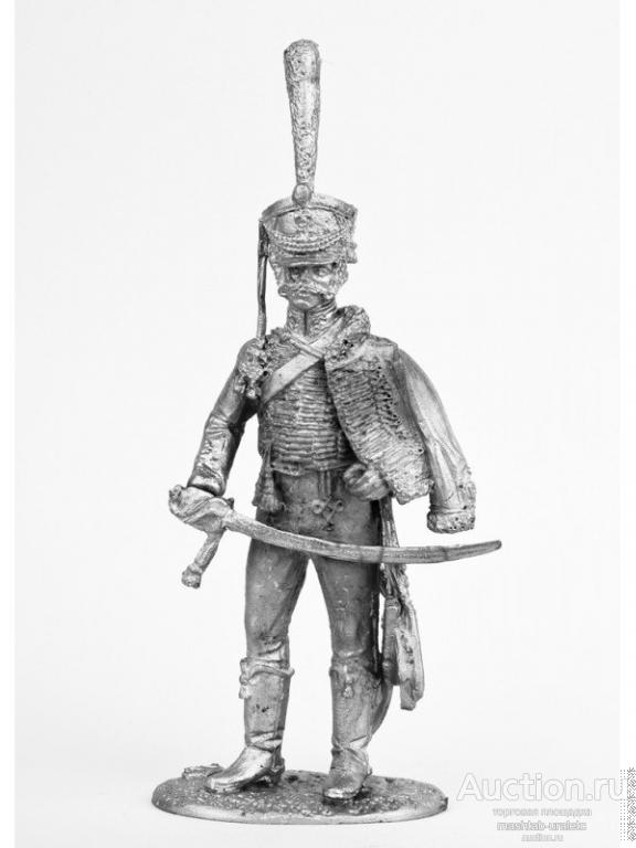 P-442 Рядовой Московского гусарского графа Салтыкова полка 1812 г., 54 мм, металл