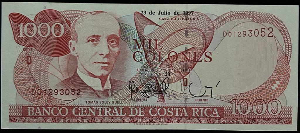 Коста-Рика 1000 колон 1997 год ПРЕСС/UNC