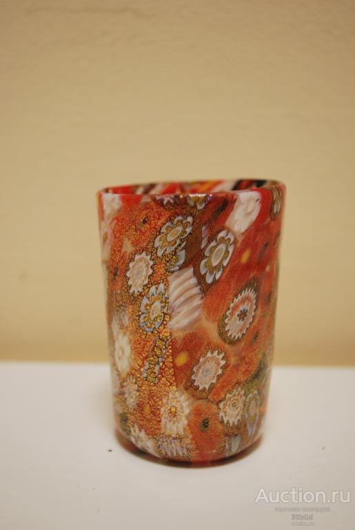 рюмка стопка Миллефиори, золото 24 карат. Мурано. Середина 20 века