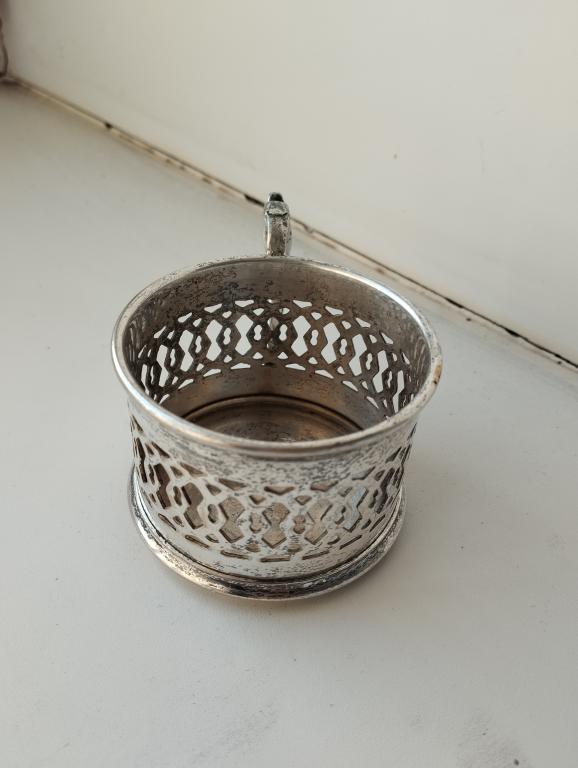 Подстаканник старинный. Серебрение. Клеймо NORBLIN. GALW. WARSAWA. Норблин. Варшава. Царская Россия.