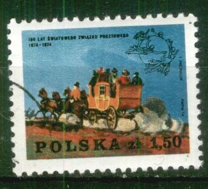 Польша 1974  Mi#  2308  Юбилей UPU  гаш