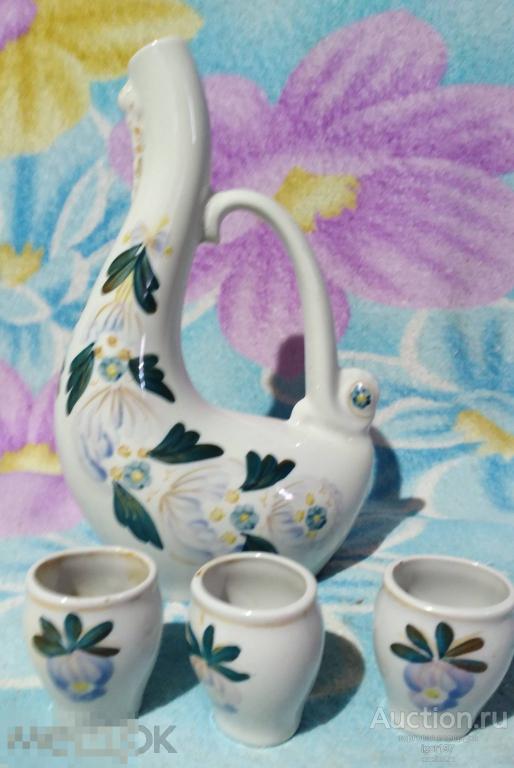 Ваза , Штоф, фарфоровый кувшин. СССР Клеймо  Ручная роспись.