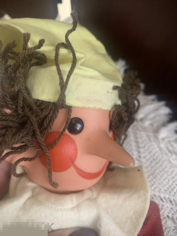 Кукла перчаточная Буратино Арлекин Нос резина ткань Кукольный театр Германия