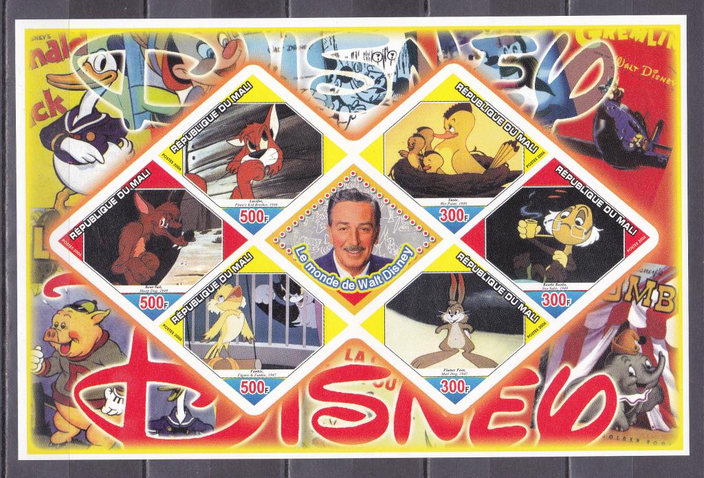 Марки Мали 2006 г. Мультфильмы Уолта Диснея МЛ MNH **