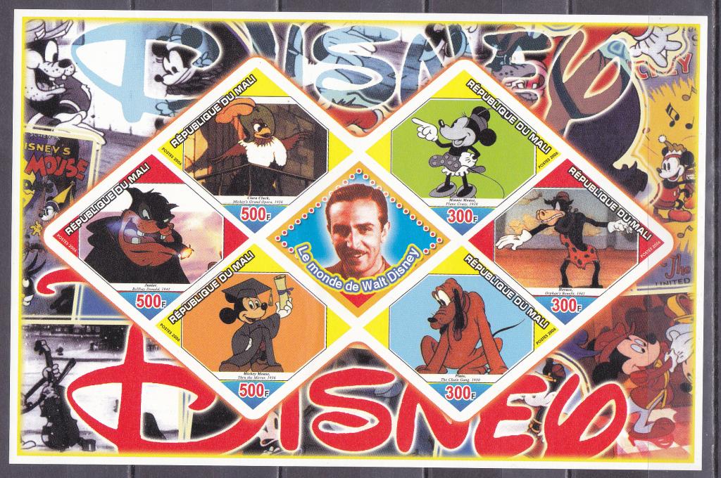 Марки Мали 2006 г. Мультфильмы Уолта Диснея МЛ MNH **