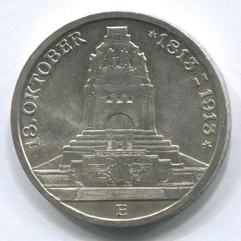 ГЕРМАНИЯ/САКСОНИЯ 3 МАРКИ 1913 AUNC