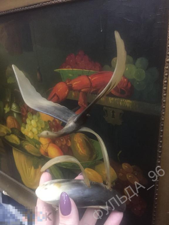 Птица в полёте из рога Скульптура СССР Охота Старая