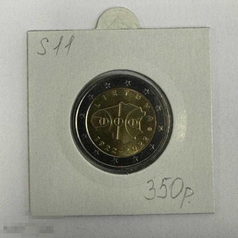 Литва 2 евро 2022 год «100-летие баскетбола в Литве