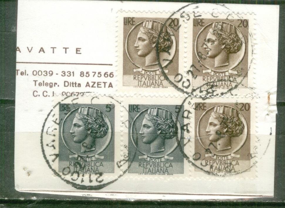 Италия 1968 Mi#  стандарты  Италия  вырезка