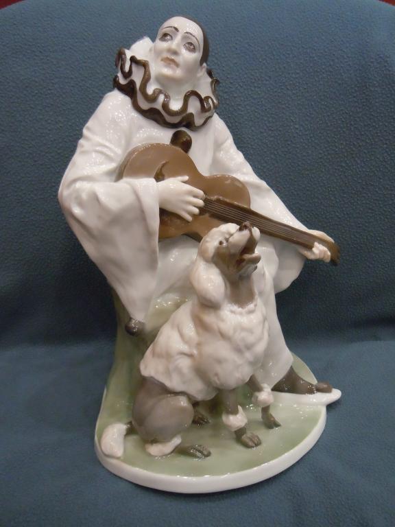 "Пьеро с королевским пуделем" Rosenthal (Розенталь) Германия, 1920гг, фарфор