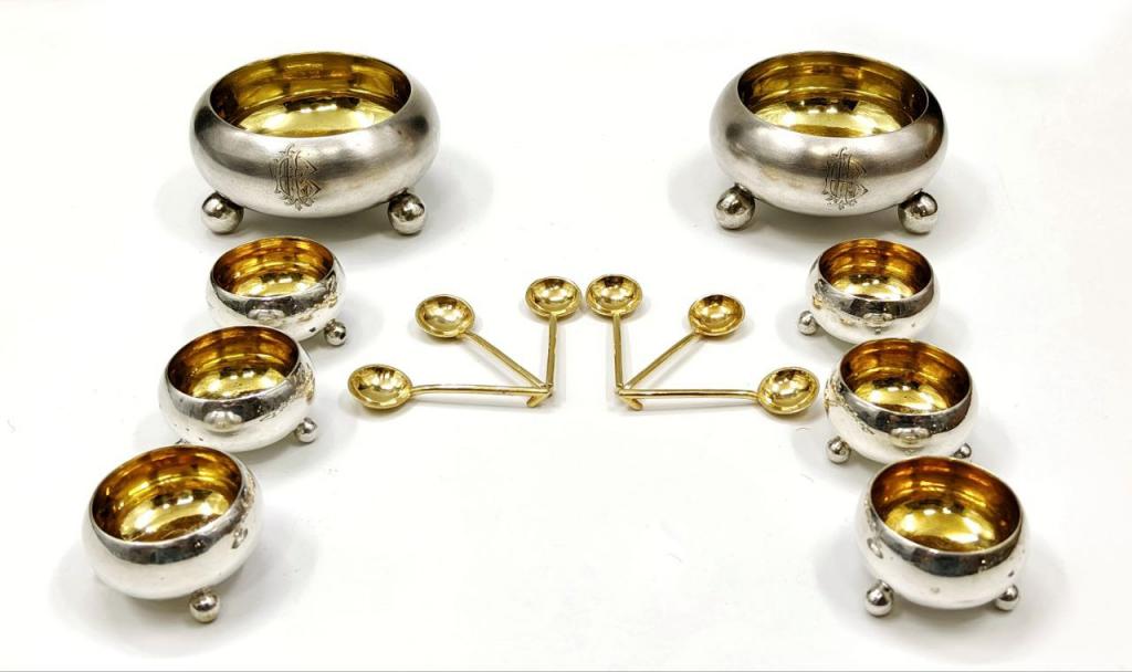 СЕРЕБРО 84 пр! РЕДКИЙ, ВЕЛИКОЛЕПНЫЙ НАБОР СОЛОНОК!