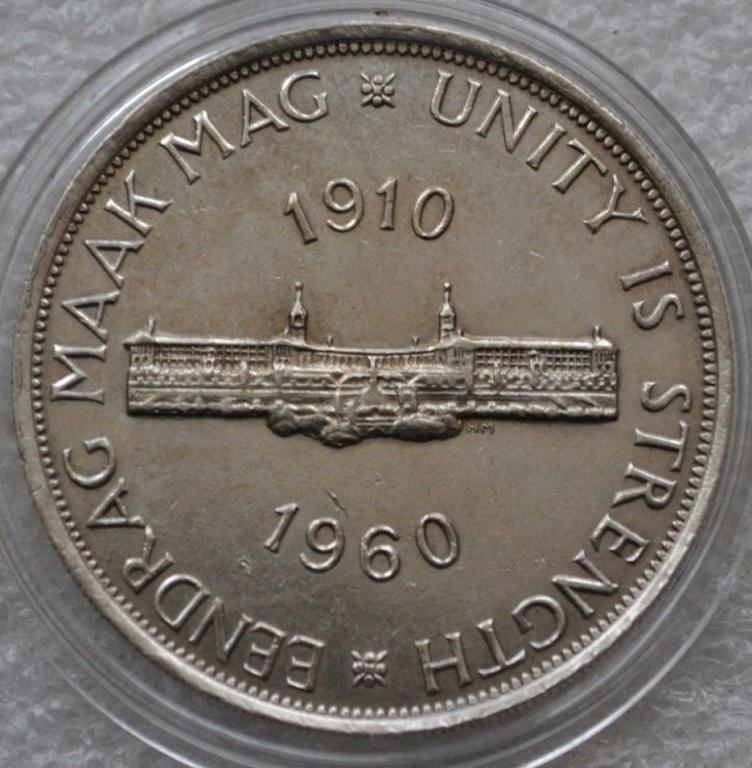 ЮАР 1960 г. 5 шиллингов 50 лет Южноафриканскому союзу Серебро