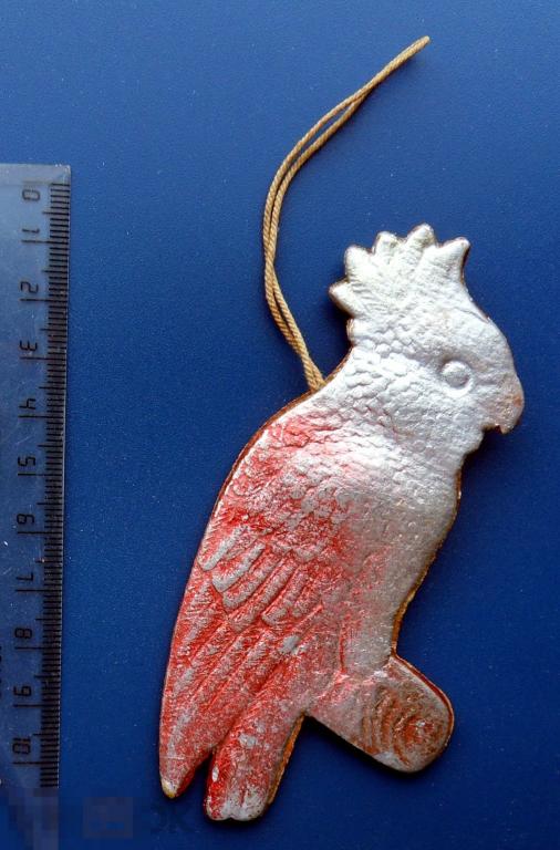 ПОПУГАЙ птицы - объемный картон старая елочная игрушка