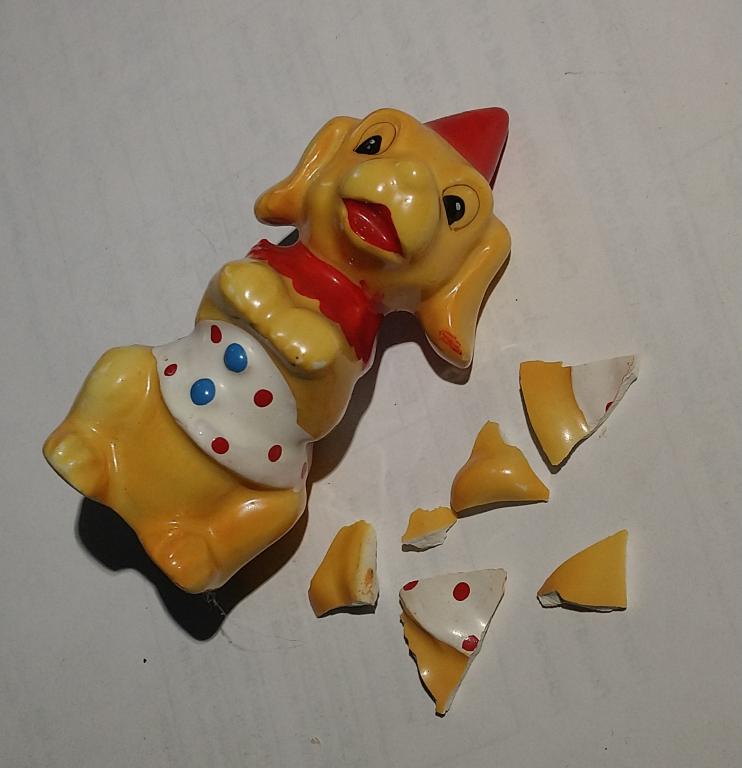 Солонка собака цирк фарфор винтаж Япония 1960