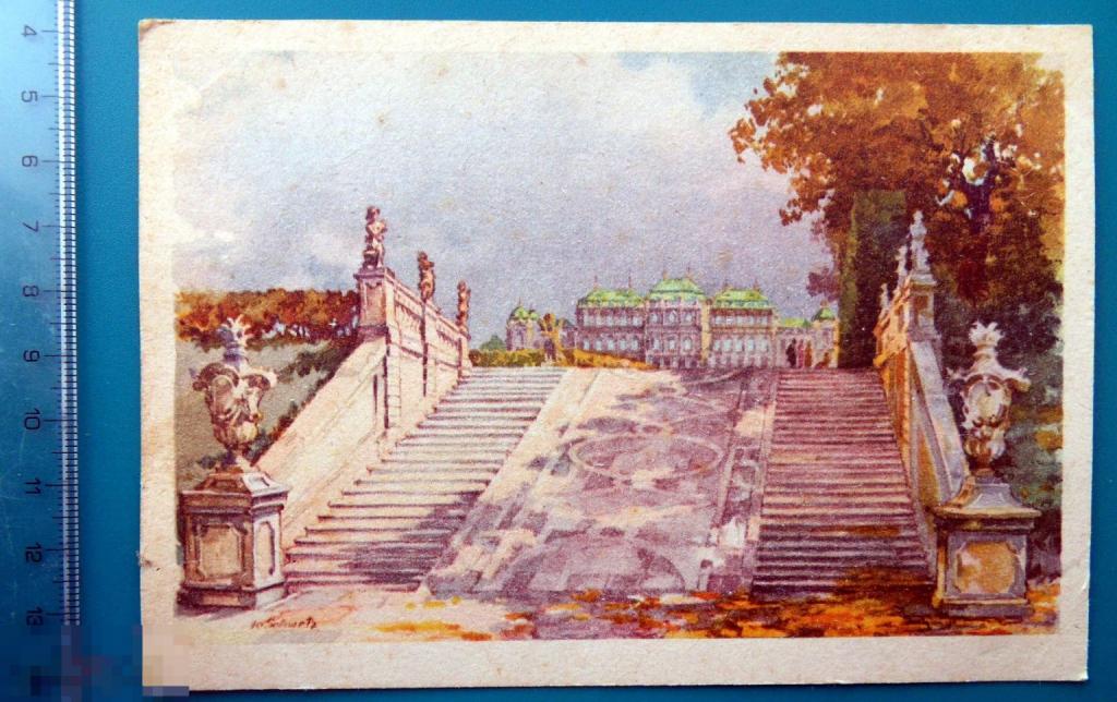 Вена Австрия Wien SCHLOSS BELVEDERE  - 1950-е --- чистая ВИНТАЖ редкая!!!